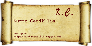 Kurtz Cecília névjegykártya